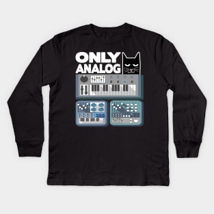 Only Analog Cat Modular Synthesizer Synth Drum Kids Long Sleeve T-Shirt